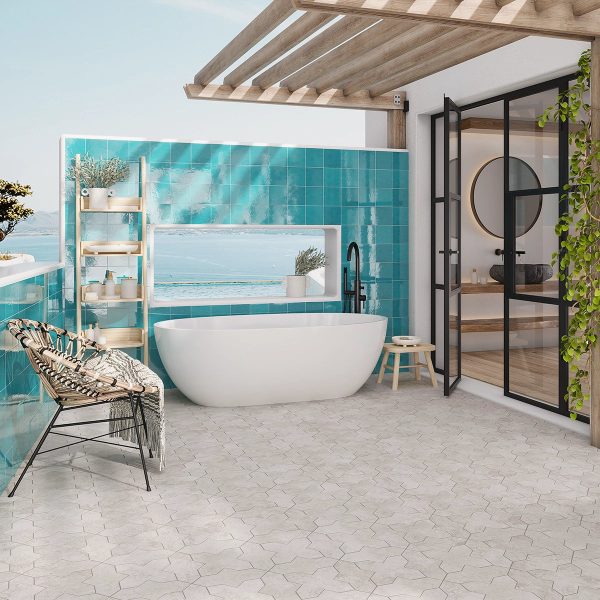 Camila Stone Gray Loop Porcelain Tile Cheap - Image 5
