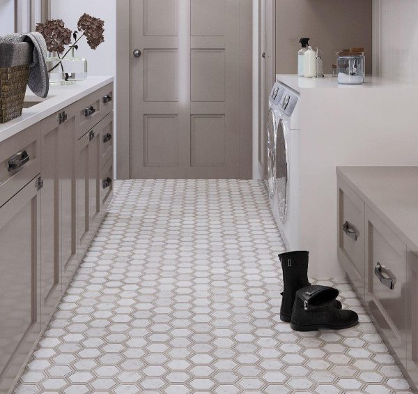 Selo Hex Carrara Marble Mosaic Tile Sale