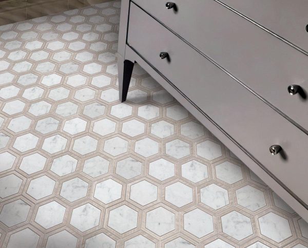 Selo Hex Carrara Marble Mosaic Tile Sale - Image 5
