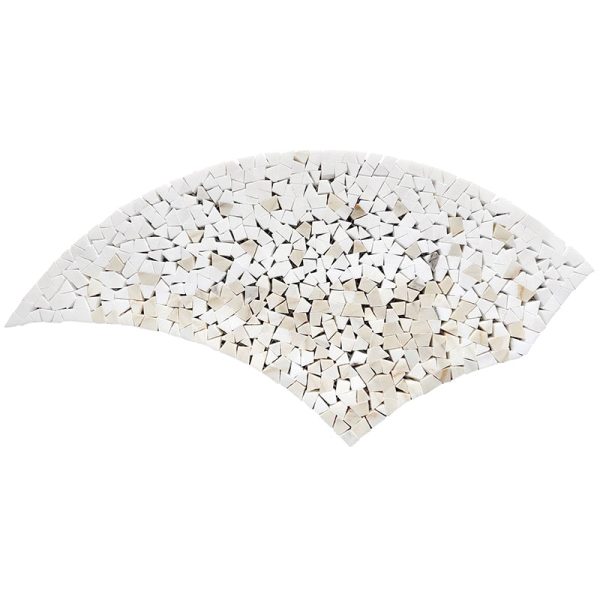 Santorini Beige & White Wave Marble Mosaic Tile Sample Online