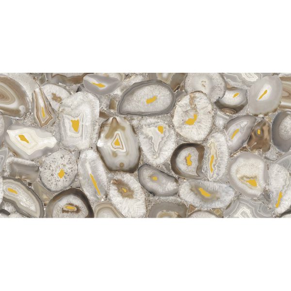 Preciosa Beige Geode and Gold Porcelain Tile Fashion - Image 2