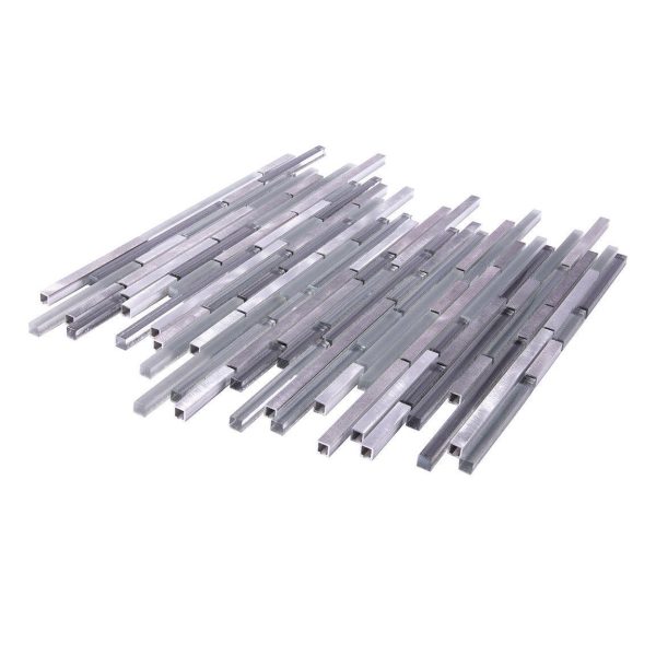 Waterfall Haze Linear Glass & Metal Mosaic Tile Cheap - Image 5