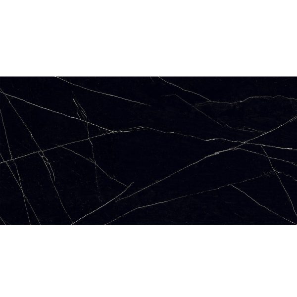 Azra Nero Black 24x48 Large Format Porcelain Tile Sample Supply