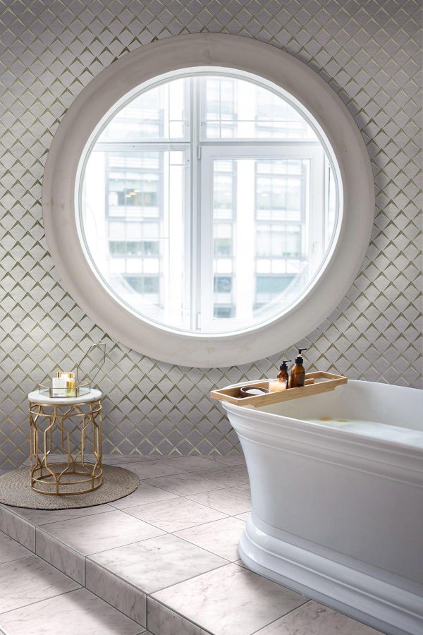 Arrowhead Antique Mirror Glass Marble Mosaic Tile Cheap - Image 3