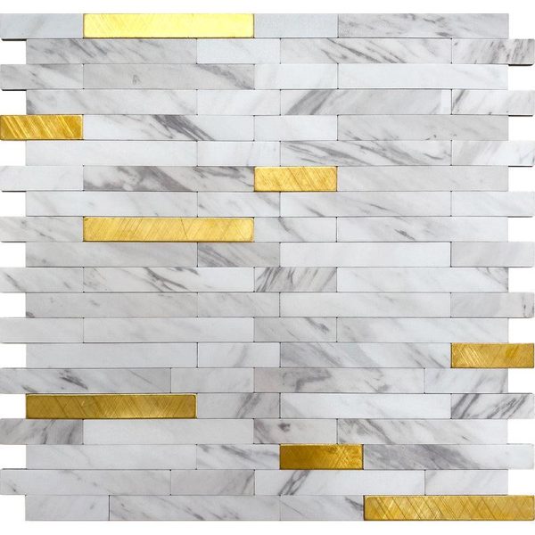 White and Gold Stack Peel and Stick Tile For Cheap - Image 2