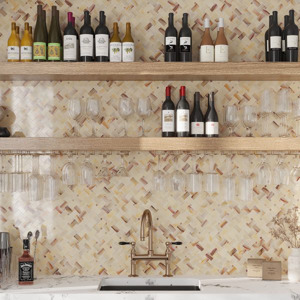 Emporio Soft Peach Onyx Porcelain Mosaic Tile Online now