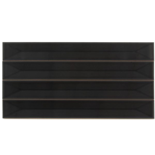 Viva Peak Black 2x16 Ceramic Subway Tile on Sale - Image 3
