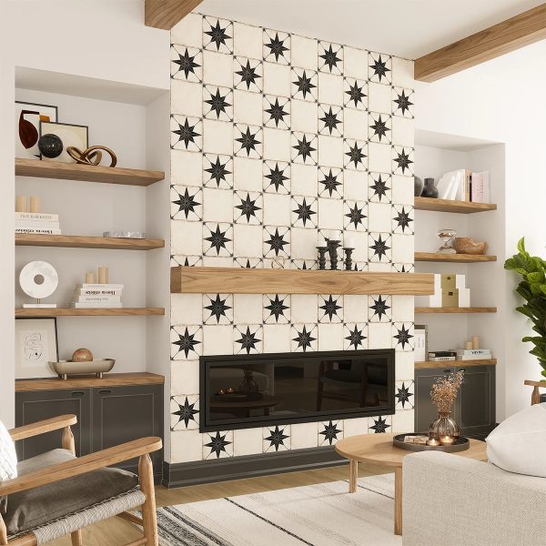 Ursa Black Star 7.87 x 7.87 Porcelain Tile Hot on Sale - Image 4