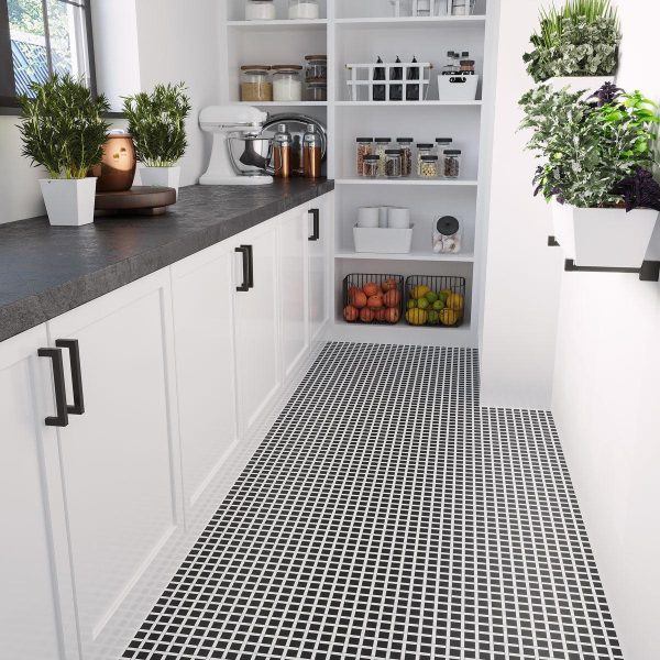 Boulevard Nero Marquina And Carrara Marble Mosaic Tile For Sale - Image 3