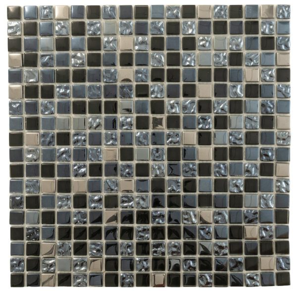 Breeze Gray Glass & Metal Mosaic Tile For Cheap - Image 2