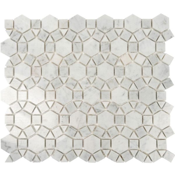 Enigma Bianco Carrara Marble Mosaic Tile Sale - Image 2